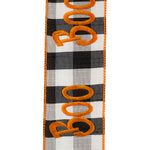 Load image into Gallery viewer, 10 yards --- 2 ½ inch --  Boo Embroidery Dupioni Buffalo Check Wired Edge Ribbon

