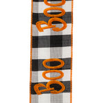 Load image into Gallery viewer, 10 yards --- 2 ½ inch -- Boo Embroidery Dupioni Buffalo Check Wired Edge Ribbon