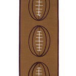 Load image into Gallery viewer, Football Outlines Deluxe Dupioni Wired Edge Ribbon - Brown Color -- 4" x 5 Yards