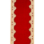 Load image into Gallery viewer, 5 yards --- 4 inch -- Plush Velvet Deluxe Sequin Scallop Trimming Wired Edge -- Christmas Ribbon