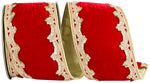 Load image into Gallery viewer, 5 yards --- 4 inch -- Plush Velvet Deluxe Sequin Scallop Trimming Wired Edge -- Christmas Ribbon