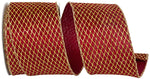 Load image into Gallery viewer, Mesh Velvet Red Overlay Metallic Wired Edge -- Christmas Ribbon --- Various Sizes