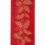 Load image into Gallery viewer, 5 yards --- 4 inch -- Deluxe Holly Sequin Embroidery Velvet Mesh Backed Wired Edge -- Christmas Ribbon