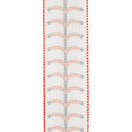 Load image into Gallery viewer, Baseball Laces Wired Edge Ribbon - White / Red Color -- 2.5" x 10 Yards