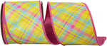 Load image into Gallery viewer, Springtime Plaid Deluxe Dupioni Backed Wired Edge Ribbon -- Various Sizes