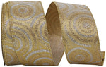 Load image into Gallery viewer, Glitter / Metallic --- 2 ½ inch x 25 yards ---- Gold-Silver Renee Wired Edge Ribbon