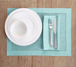 Load image into Gallery viewer, Hemstitched Table Linens (Aqua Blue Color)