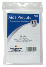 Load image into Gallery viewer, 14 Count -- White Color --- Aida Pre-cut Counted Cross Stitch Fabric --- 15in x 18in by Design Works®