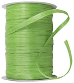 Load image into Gallery viewer, Premium - Matte Finish Raffia Ribbon --- 1/4in x 100 yards --- Apple Green Color