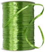 Load image into Gallery viewer, Premium - Pearl Finish Raffia Ribbon --- 1/4in x 100 yards --- Apple Green Color