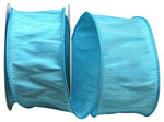 Load image into Gallery viewer, Florist Basics Dupioni Supreme Wired Edge Ribbon in vibrant Aqua, 2½ inch wide by 10 yards, displaying its luxurious faux dupioni texture and flexible wired edges for decorative bows and wreaths.