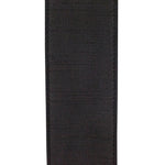Load image into Gallery viewer, Close-up front view of the 2½-inch Black Dupioni ribbon showing its elegant faux silk slub texture and beautifully stitched wired edges.