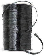Load image into Gallery viewer, Premium - Pearl Finish Raffia Ribbon --- 1/4in x 100 yards --- Black Color
