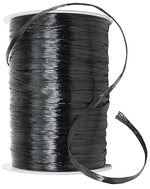 Load image into Gallery viewer, Premium - Pearl Finish Raffia Ribbon --- 1/4in x 100 yards --- Black Color