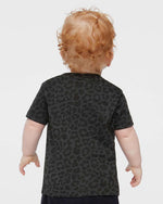 Load image into Gallery viewer, Baby Fine Jersey T-shirt - 100% Cotton - Black Leopard