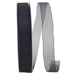 Load image into Gallery viewer, Chiffon Mono Sheer Ribbon -- Black Color --- Various Sizes
