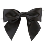 Load image into Gallery viewer, Satin Twist Tie Bows -- Various Sizes --- 100 or 50 Pieces p/pack, Black