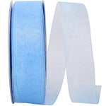 Load image into Gallery viewer, Chiffon Mono Sheer Ribbon -- Blue Color --- Various Sizes