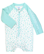 Load image into Gallery viewer, Boys' Long Sleeve One Piece Rash Guard --- UPF 50+ Sun Protection --- Whimsical Charm Design by RuggedButts®