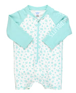 Load image into Gallery viewer, Boys' Long Sleeve One Piece Rash Guard --- UPF 50+ Sun Protection --- Whimsical Charm Design by RuggedButts®