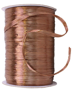Premium - Pearl Finish Raffia Ribbon --- 1/4in x 100 yards --- Bronze Color