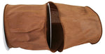 Load image into Gallery viewer, Extra-wide Florist Basics Dupioni Supreme Wired Edge Ribbon in vibrant Brown, 4 inches wide by 10 yards, designed for oversized bows, tree toppers, luxury gift packaging, and event décor.
