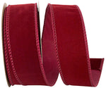 Load image into Gallery viewer, Outdoor Ribbon --- 1-1/2 inch x 10 yards - Value Velvet Wired Edge Ribbon -- Burgundy Color