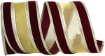 Load image into Gallery viewer, Outdoor Ribbon --- 2 ½ inch - Burgundy Color - Spirit Holiday Overlay Wired Edge Ribbon, Various Yard Lengths