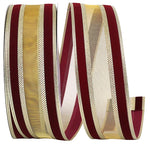 Load image into Gallery viewer, Outdoor Ribbon --- 2 ½ inch - Burgundy Color - Spirit Holiday Overlay Wired Edge Ribbon, Various Yard Lengths