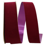 Load image into Gallery viewer, Outdoor Ribbon --- 1-3/8 inch x 25 yards - Velvet Proof Ribbon -- Burgundy Color
