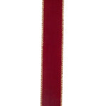 Load image into Gallery viewer, Outdoor Ribbon --- 1-1/2 inch x 10 yards - Value Velvet Wired Edge Ribbon -- Burgundy / Gold Color