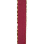 Load image into Gallery viewer, Outdoor Ribbon --- 1-1/2 inch x 10 yards - Value Velvet Wired Edge Ribbon -- Burgundy / Gold Color