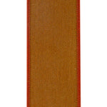 Load image into Gallery viewer, Back view of 2.5 inch Corduroy Deluxe Mesh Backed Wired Edge Ribbon in Burnt Sienna showing the mesh backing and wired edge construction.