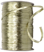 Load image into Gallery viewer, Premium - Pearl Finish Raffia Ribbon --- 1/4in x 100 yards --- Champagne Color
