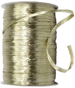 Load image into Gallery viewer, Premium - Pearl Finish Raffia Ribbon --- 1/4in x 100 yards --- Champagne Color