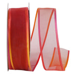 Load image into Gallery viewer, 50 yards --- 1 ½ inch -- Charlize Ombre Wired Edge Ribbon (Burnt Sienna Color)