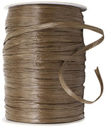 Load image into Gallery viewer, Premium - Matte Finish Raffia Ribbon --- 1/4in x 100 yards --- Chocolate Brown Color
