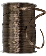 Load image into Gallery viewer, Premium - Pearl Finish Raffia Ribbon --- 1/4in x 100 yards --- Chocolate Brown Color
