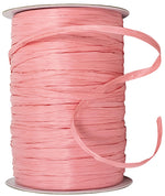 Load image into Gallery viewer, Premium - Matte Finish Raffia Ribbon --- 1/4in x 100 yards --- Coral Color