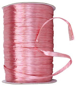 Load image into Gallery viewer, Premium - Pearl Finish Raffia Ribbon --- 1/4in x 100 yards --- Coral Color