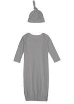 Load image into Gallery viewer, Baby Embroidery Sleep Gown Blank Set, Dark Grey Color