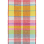 Load image into Gallery viewer, 4 inch Dupioni Sherbert Plaid wired edge ribbon with sherbet-inspired pink, orange, yellow, green, blue and lavender plaid