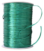 Load image into Gallery viewer, Premium - Pearl Finish Raffia Ribbon --- 1/4in x 100 yards --- Emerald Color