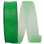 Load image into Gallery viewer, Chiffon Mono Sheer Ribbon -- Emerald Color --- Various Sizes