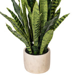 Load image into Gallery viewer, 28" -- Green Snake Plant in Gray Cement Pot -- Artificial Flower