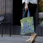 Load image into Gallery viewer, Fine Art Canvas Tote, "Irises" by Vincent Van Gogh