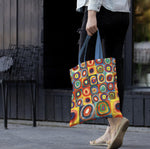 Load image into Gallery viewer, Fine Art Canvas Tote, "Square with Concentric Circles" by Wassily Kandinsky