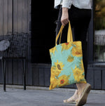 Load image into Gallery viewer, Fine Art Canvas Tote, "Sunflowers" by Vincent Van Gogh