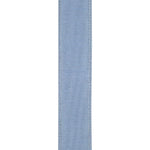 Load image into Gallery viewer, Back view of the Florist Basics French Blue Dupioni wired ribbon illustrating the smooth polyester backing and durable stitched wired edge.