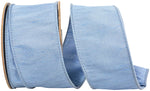 Load image into Gallery viewer, Florist Basics Dupioni Supreme Wired Edge Ribbon in French Blue, 2½ inch wide by 10 yards, featuring a luxurious faux dupioni weave and sturdy wired edges perfect for wreaths, bows, and seasonal décor.